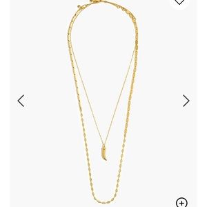 Madewell Mixed Chain Horn Pendant Necklace Set